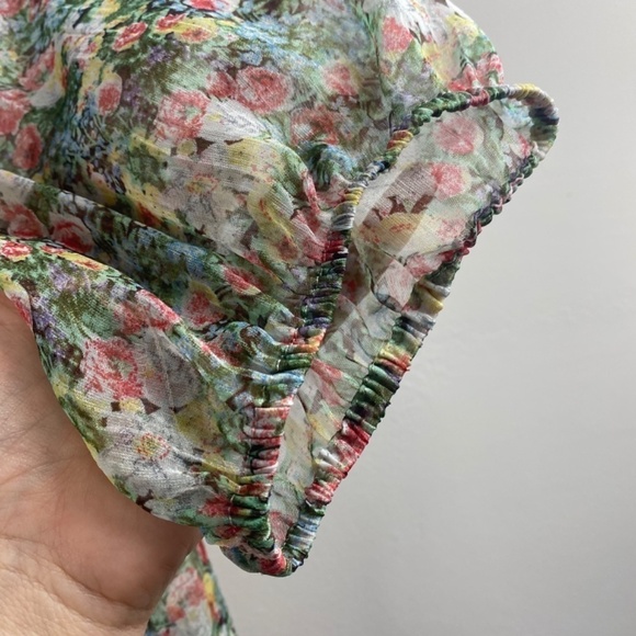 ZARA Floral Print Button Down Blouse Size S - Picture 6 of 8